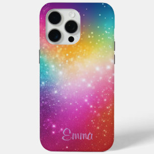 Personalized Rainbow Sparkle iPhone 15 Pro Max Case