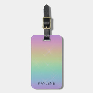 Personalized Rainbow Sparkles Luggage Tag