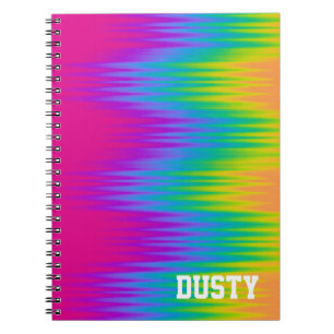 Personalized Rainbow Spiral Photo Notebook