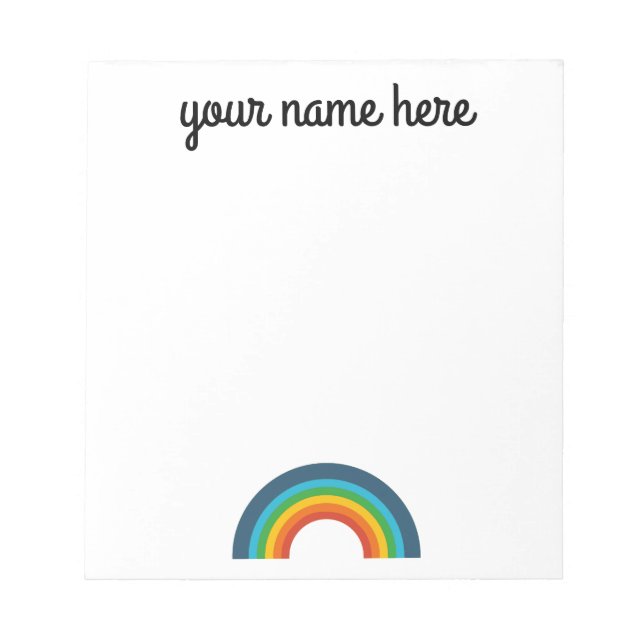 Personalized Rainbow Stationery Notepad (Front)