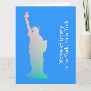 Personalized Rainbow Statue of Liberty New York Card