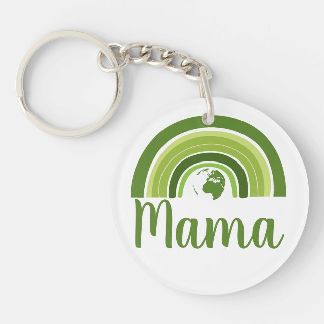 Personalized rainbow sun Mama Keychain (Front)