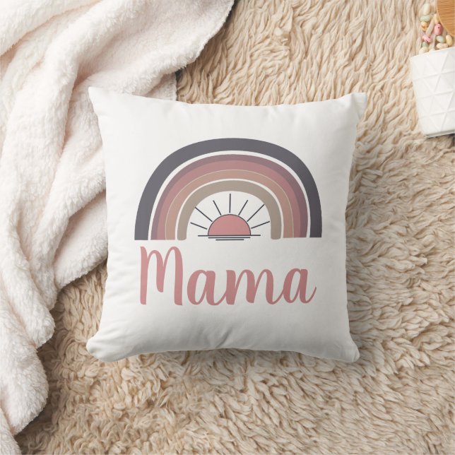 Personalized rainbow sun Mama Throw Pillow (Blanket)