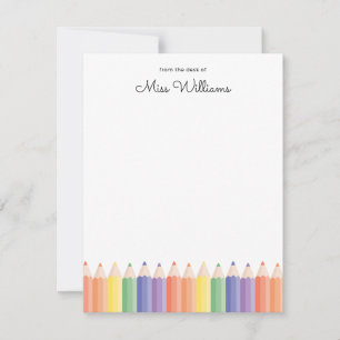 Personalized Rainbow Teacher Card