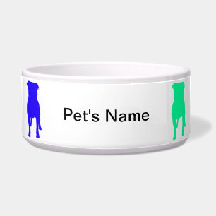 Personalized Rainbow Terrier 2 Pet Bowl