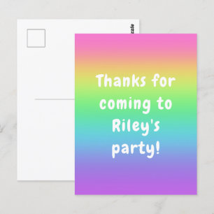Personalized Rainbow Thank You Postcard