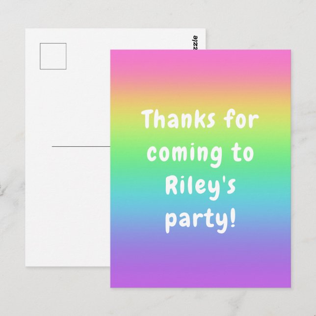 Personalized Rainbow Thank You Postcard (Front/Back)