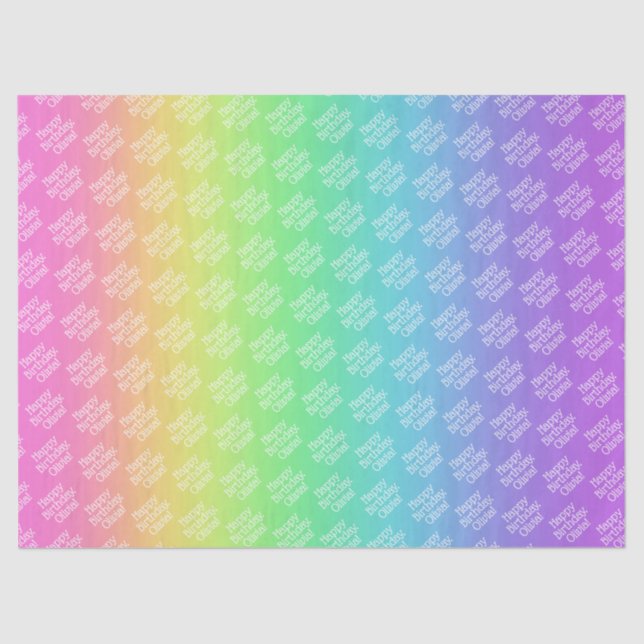 Personalized Rainbow Tissue Paper (Front)