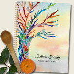 Personalized Rainbow Tree 2022 Family Meal  Planner<br><div class="desc">This unique Meal Planner features a mosaic tree in the colours of the rainbow on a watercolor background.
Easily customizable with your name and year.
Because we create our own artwork you won't find this exact image from other designers.
Original Mosaic © Michele Davies.</div>