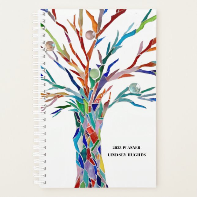 Personalized Rainbow Tree 2023  Planner (Front)