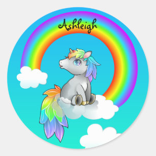Personalized Rainbow Unicorn Customizable sticker
