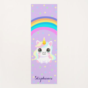Personalized Rainbow Unicorn Cute Yoga Mat