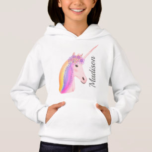 Personalized Rainbow Unicorn Flowers Girl's