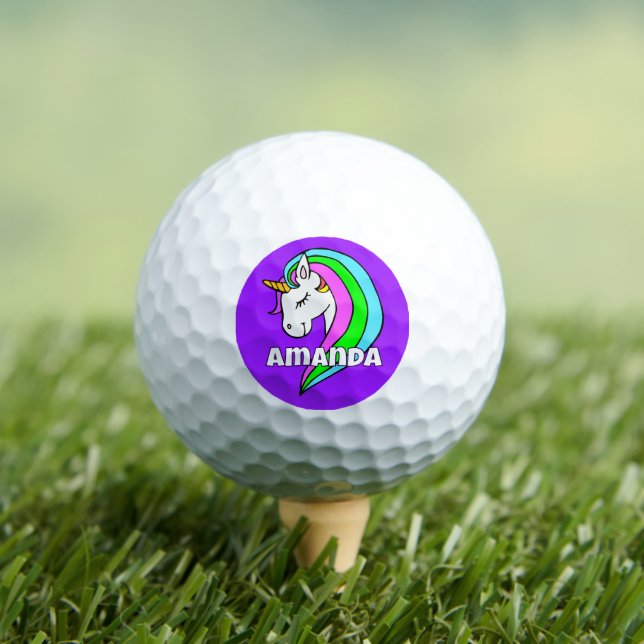 Personalized Rainbow Unicorn Golf Balls (Insitu Tee)