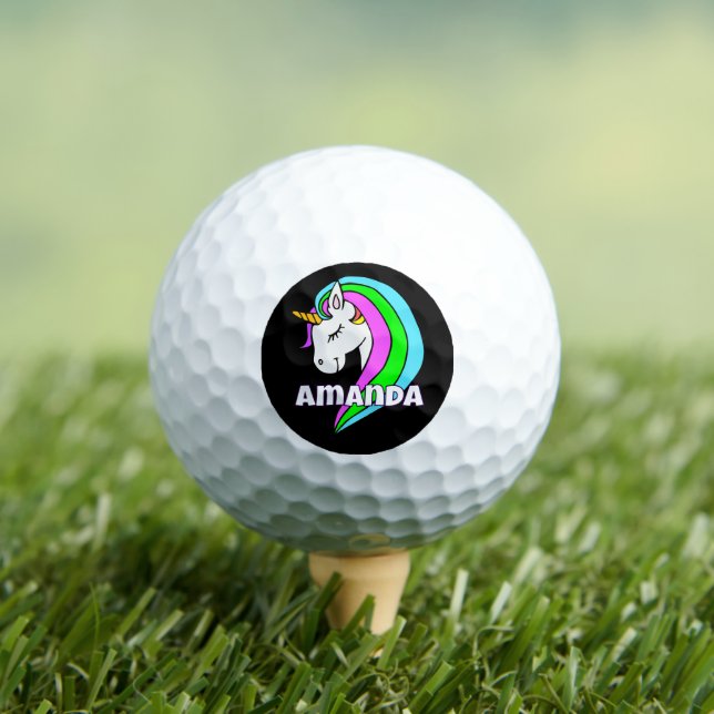 Personalized Rainbow Unicorn Golf Balls (Insitu Tee)