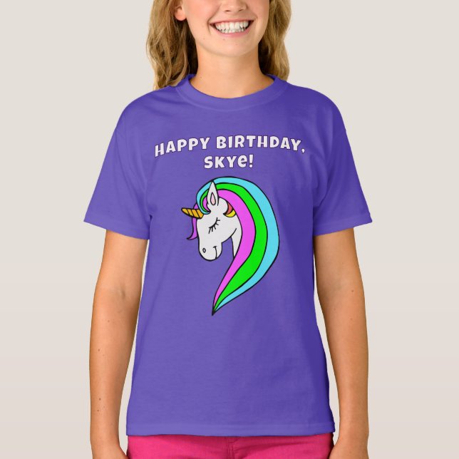 Personalized Rainbow Unicorn T-Shirt (Front)