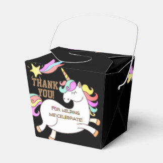 Personalized Rainbow Unicorn Thank You Party Favor Box