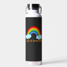 Personalized Rainbow Water Bottle | Custom Name