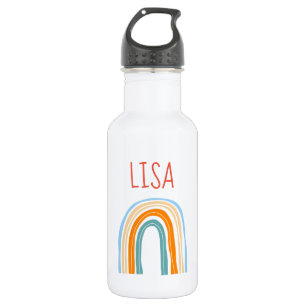Personalized rainbow water bottle gift for kids