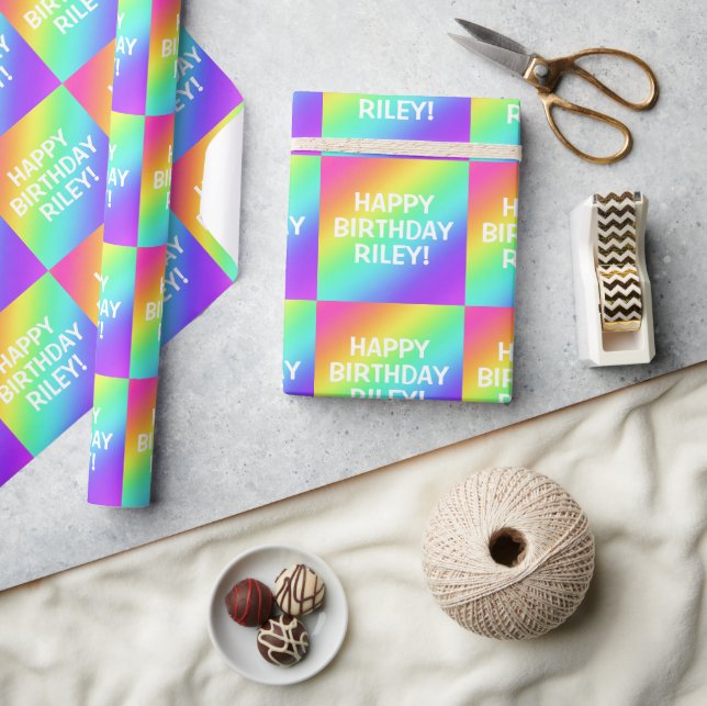 Personalized Rainbow Wrapping Paper (Crafts)
