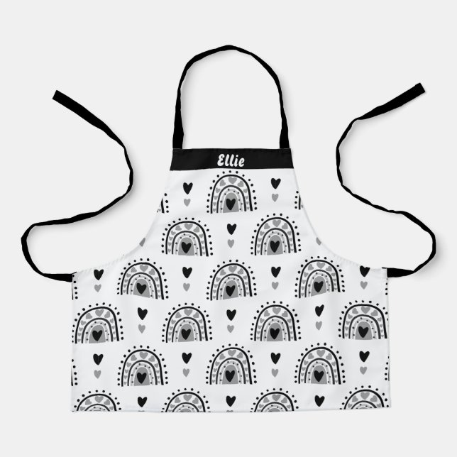 Personalized Rainbows Hearts For Girls Apron (Front)