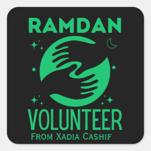 Personalized Ramadan Volunteer Square Sticker