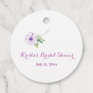 Personalized Ranunculus Anemones Bridal Thank You Favour Tags