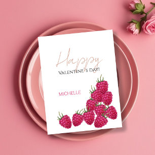 Personalized Raspberries Watercolor Illustration Postcard