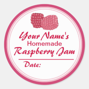 Personalized Raspberry Jam Canning Jar Lid Round Classic Round Sticker