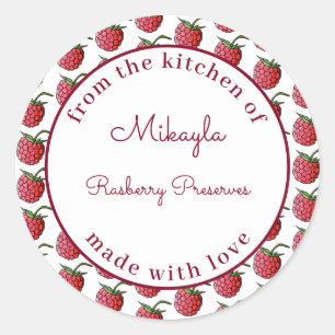 Personalized Raspberry Jam From the kitchen of Cla Classic Round Sticker