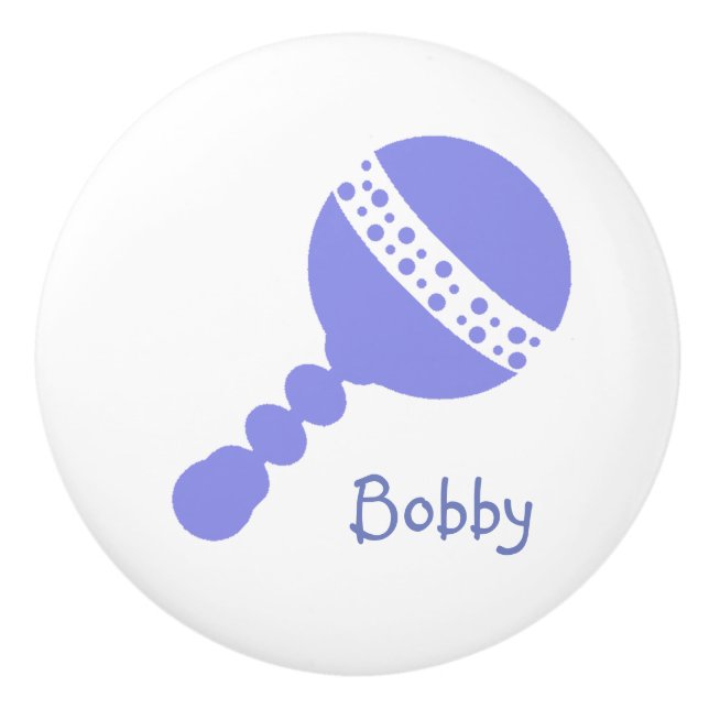 Personalized Rattle Drawer Knob (Front)