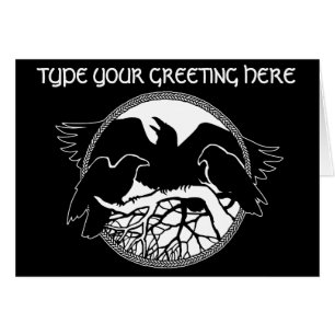 Personalized Raven Cards Cool Crow Art Cards