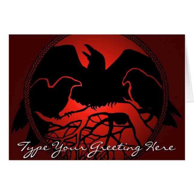 Personalized Raven Cards Cool Crow Art Cards (Front Horizontal)