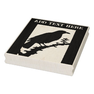 Personalized Raven Wood Art Stamp
