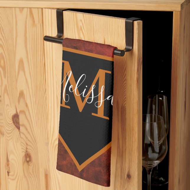 Personalized rawhide  kitchen towel (Thirds Fold)