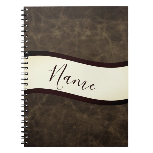 Personalized rawhide look notebook (Front)