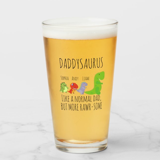 Personalized rawr-some Daddysaurus    Glass (Front Filled)