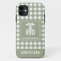 Personalized RD Registered Dietician Plaid Pattern