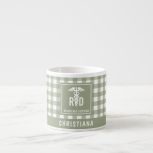 Personalized RD Registered Dietician Plaid Pattern Espresso Cup