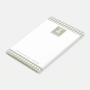 Personalized RD Registered Dietician Plaid Pattern Post-it Notes