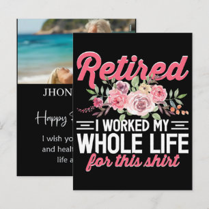 Personalized Re Tired Funny Retirement Name Shirt Holiday Postcard