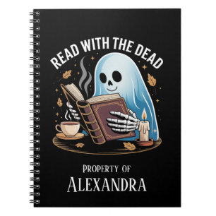 Personalized Reading Journal Spooky Ghost Skeleton