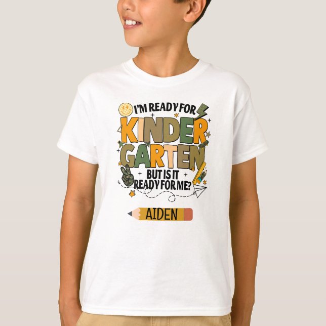 Personalized Ready For Kindergarten T-shirt (Front)