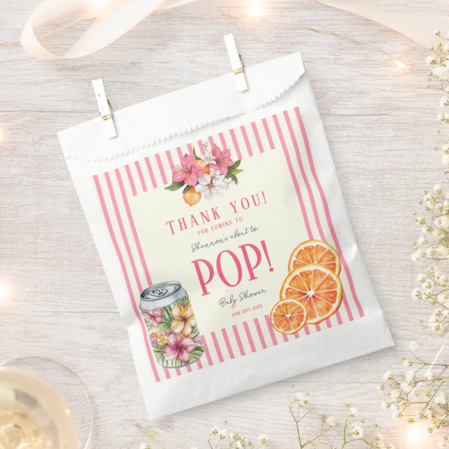 personalized Ready to Pop Tropical Floral Citrus  Favour Bag (Clipped)
