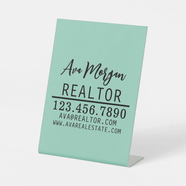 Personalized Real Estate Agent Gift Pedestal Sign (Front)
