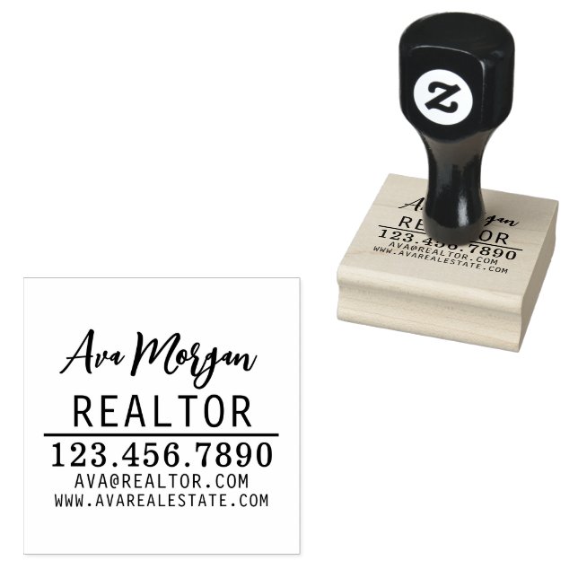 Personalized Real Estate Agent Gift Rubber Stamp (Stamped)