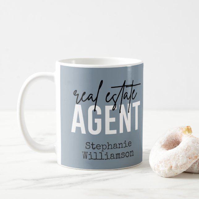 Personalized Real Estate Agent Gifts for Realtor  Coffee Mug (With Donut)