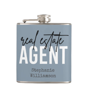 Personalized Real Estate Agent Gifts for Realtor  Hip Flask
