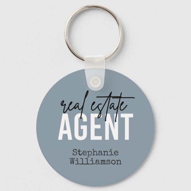 Personalized Real Estate Agent | Gifts for Realtor Keychain (Front)