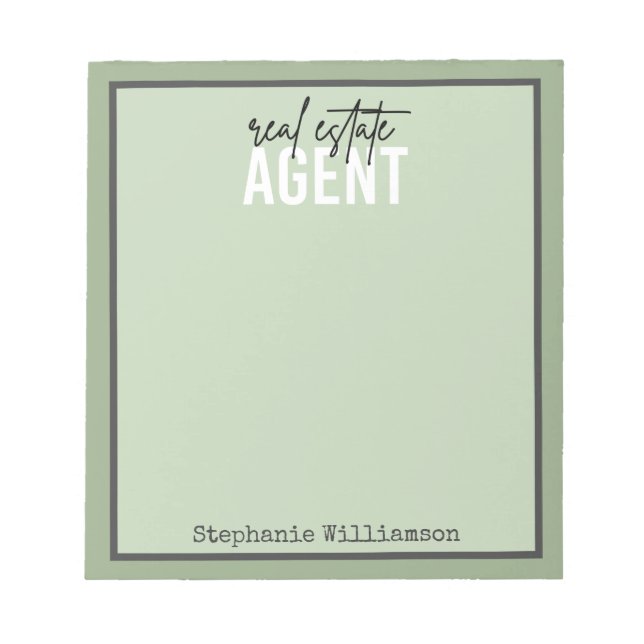 Personalized Real Estate Agent Gifts for Realtor Notepad (Front)
